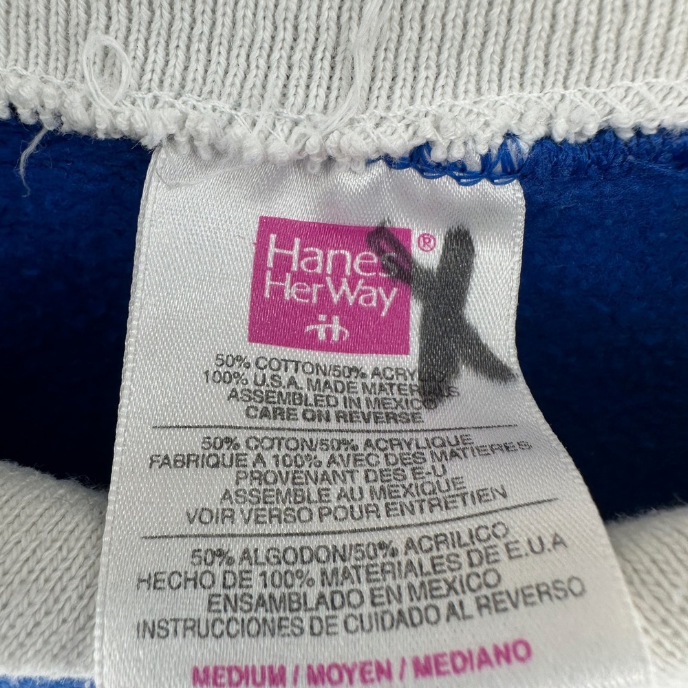 VTG Hanes Her Way Bear Sailor Anchor Collar Sweatshirt M Grannycore Nautical 90s - Picture 8 of 8